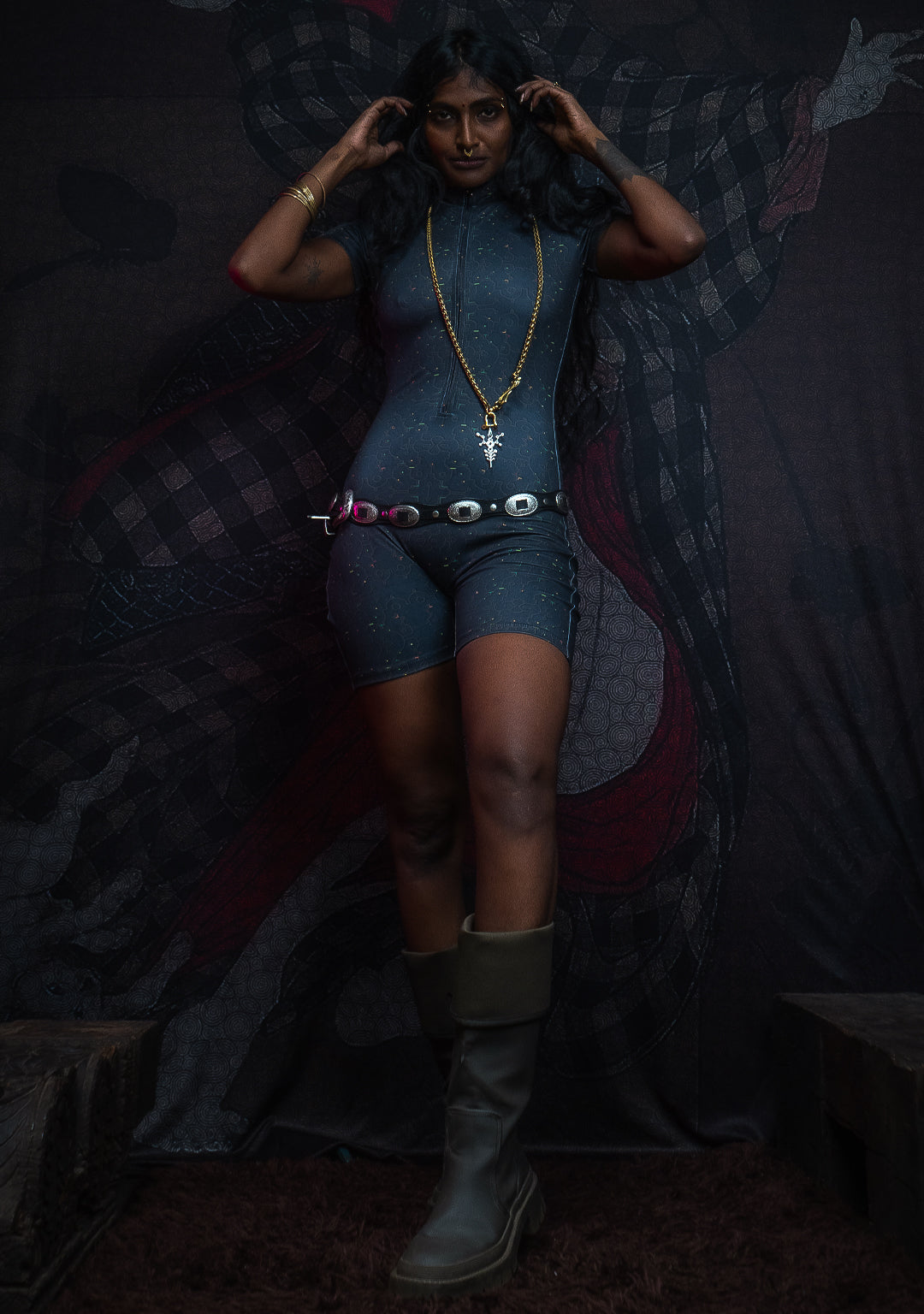 Bodysuit Short / Recycled Soft Poliester - REBIRTH OF IKARO Forest